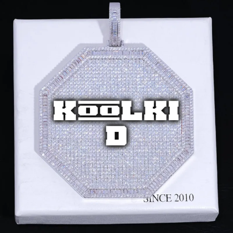 CUSTOM LETTER NECKLACE 3D BIG OCTAGON sold by The GUU Shop