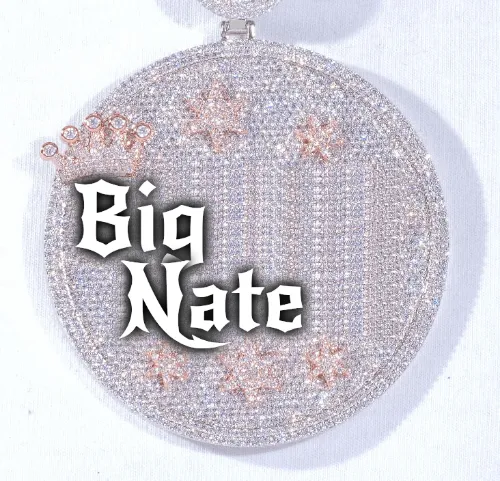 CUSTOM LETTER NECKLACE 3D BIG CROWN DISC sold by The GUU Shop