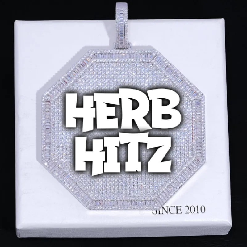 CUSTOM LETTER NECKLACE 3D BIG OCTAGON sold by The GUU Shop