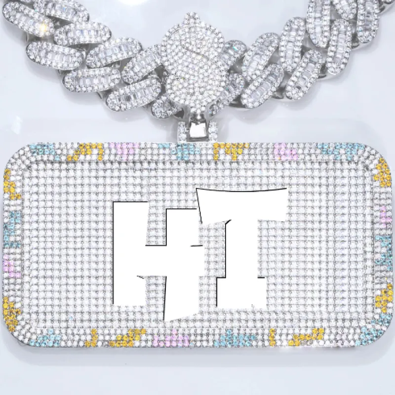 CUSTOM LETTER NECKLACE 3D COLORFUL SQUARE sold by The GUU Shop
