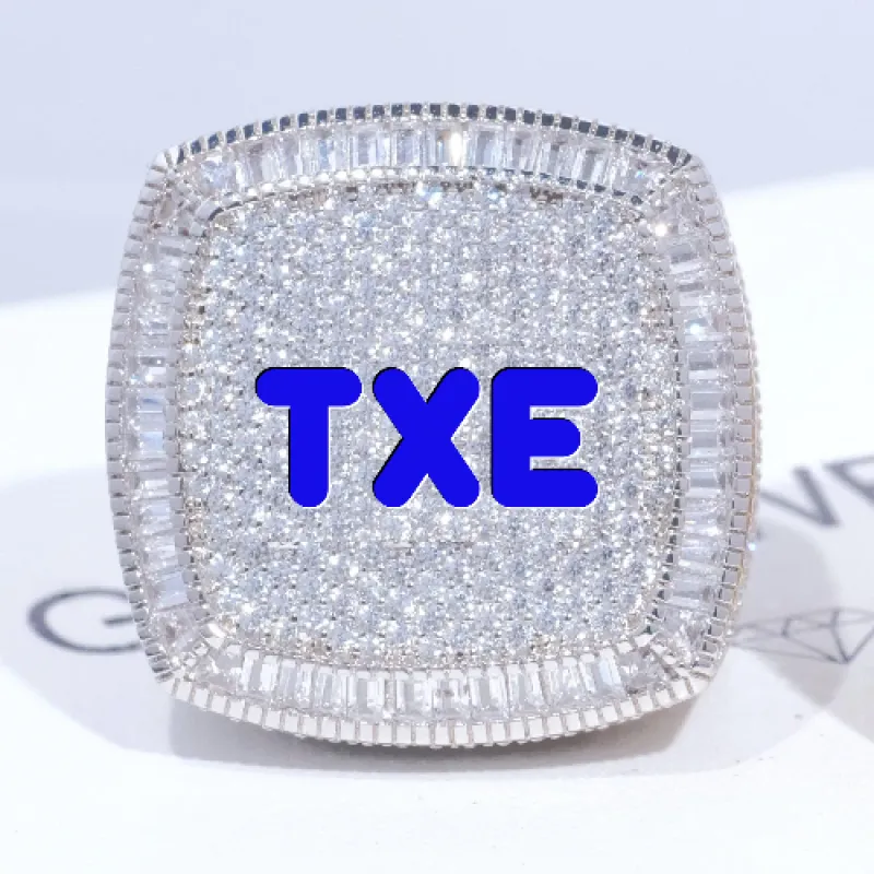 CUSTOM LETTER 3D ICED RING sold by The GUU Shop