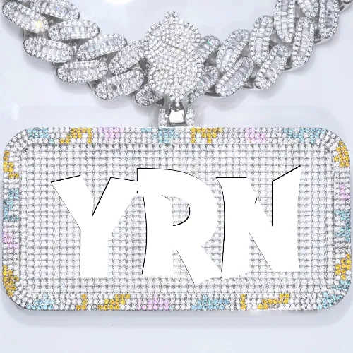 CUSTOM LETTER NECKLACE 3D COLORFUL SQUARE sold by The GUU Shop