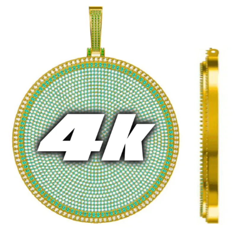 CUSTOM LETTER NECKLACE 3D BIG DISC sold by The GUU Shop