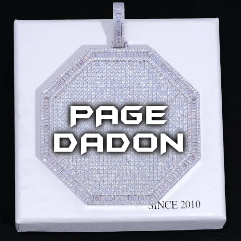 CUSTOM LETTER NECKLACE 3D BIG OCTAGON sold by The GUU Shop