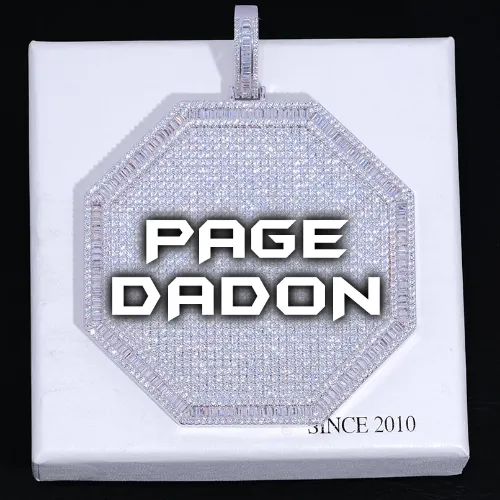 CUSTOM LETTER NECKLACE 3D BIG OCTAGON sold by The GUU Shop