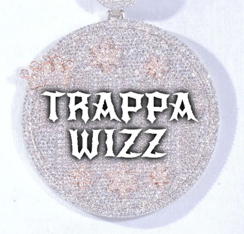 CUSTOM LETTER NECKLACE 3D BIG CROWN DISC sold by The GUU Shop