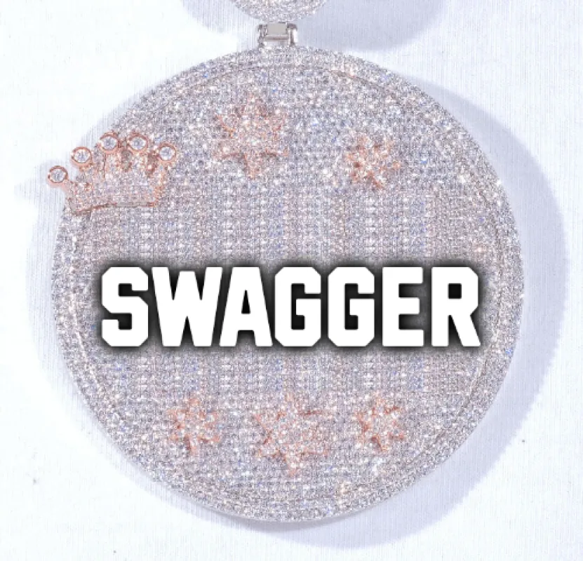 CUSTOM LETTER NECKLACE 3D BIG CROWN DISC sold by The GUU Shop