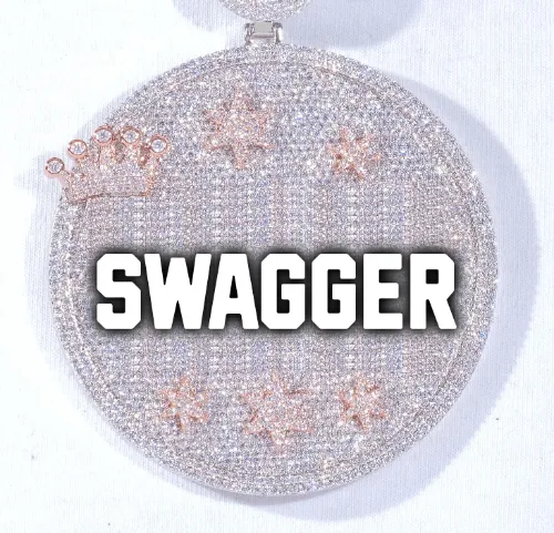 CUSTOM LETTER NECKLACE 3D BIG CROWN DISC sold by The GUU Shop