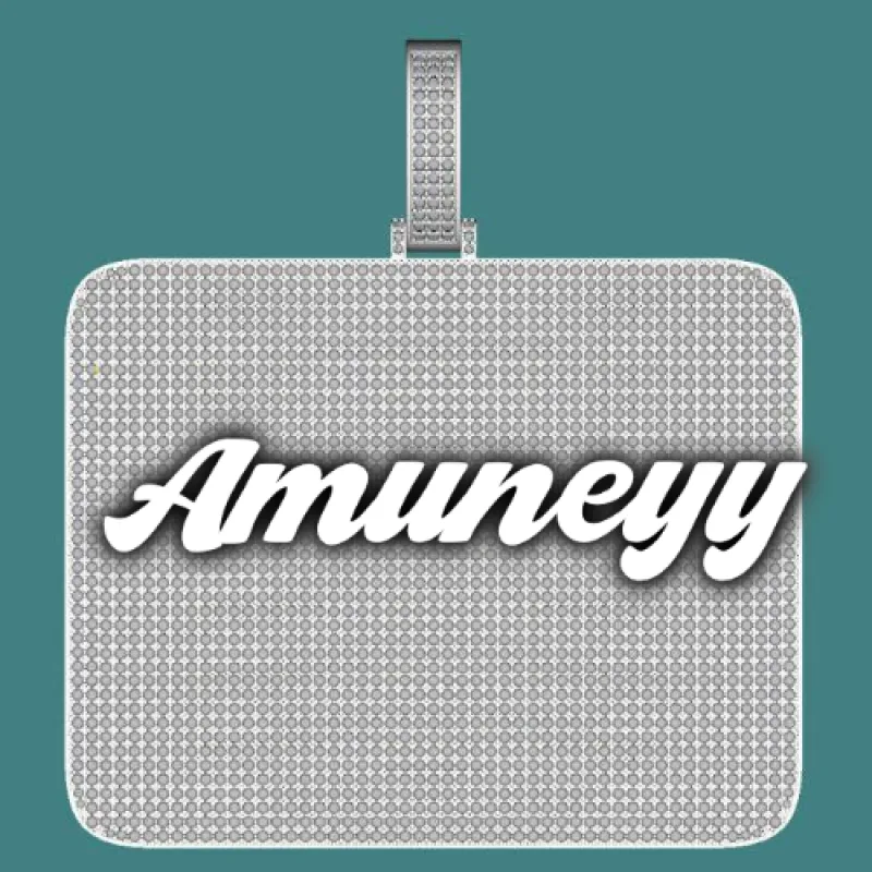 CUSTOM LETTER NECKLACE 3D BIG SQUARE sold by The GUU Shop