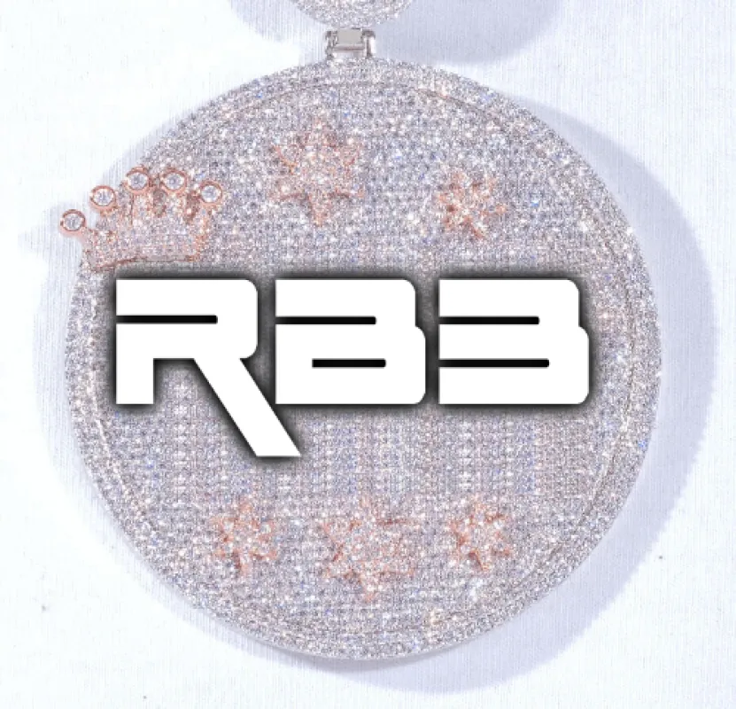 CUSTOM LETTER NECKLACE 3D BIG CROWN DISC sold by The GUU Shop