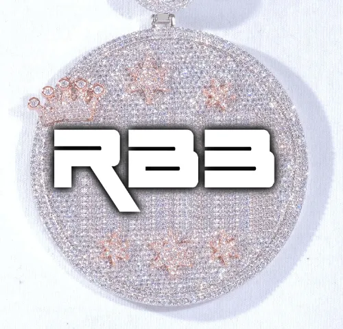 CUSTOM LETTER NECKLACE 3D BIG CROWN DISC sold by The GUU Shop