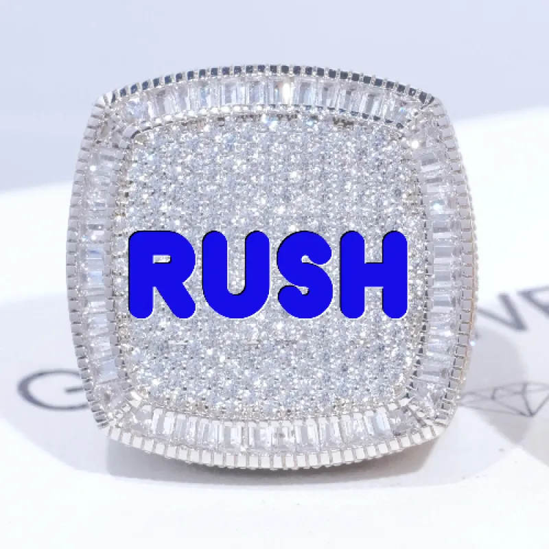 CUSTOM LETTER 3D ICED RING sold by The GUU Shop