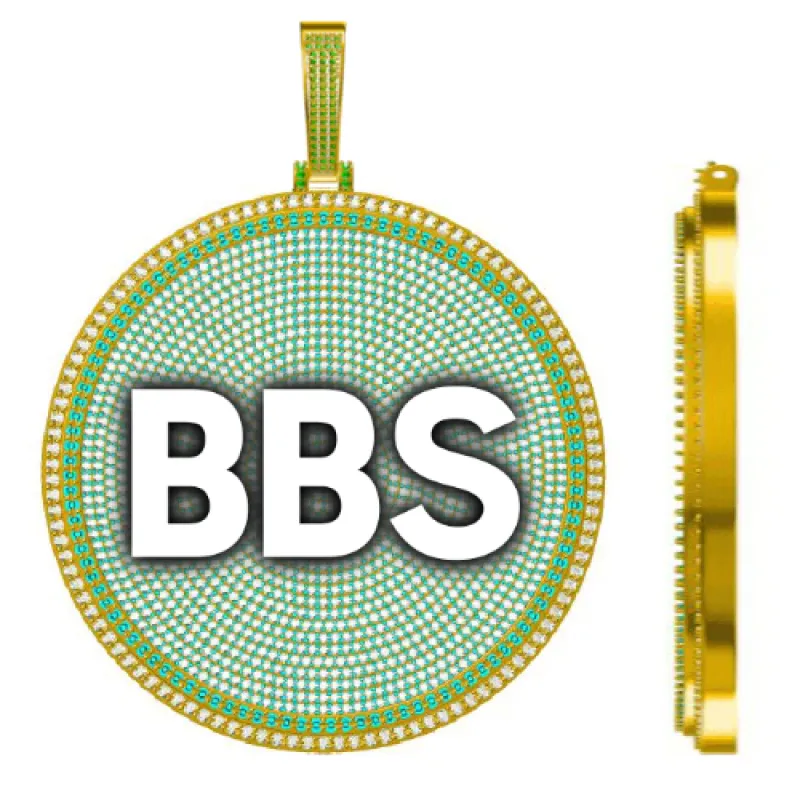 CUSTOM LETTER NECKLACE 3D BIG DISC sold by The GUU Shop