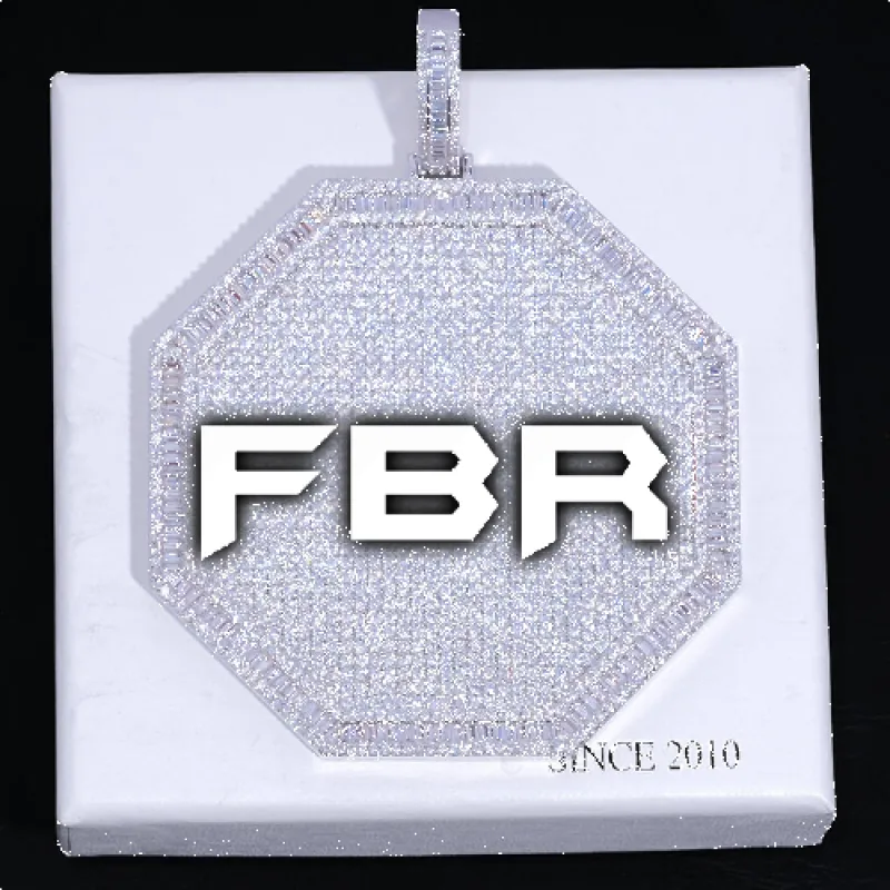 CUSTOM LETTER NECKLACE 3D BIG OCTAGON sold by The GUU Shop