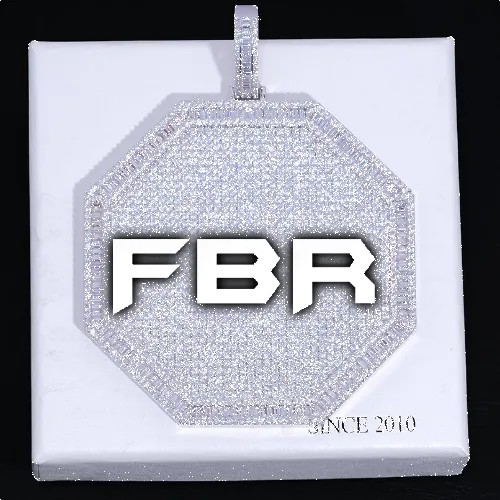 CUSTOM LETTER NECKLACE 3D BIG OCTAGON sold by The GUU Shop