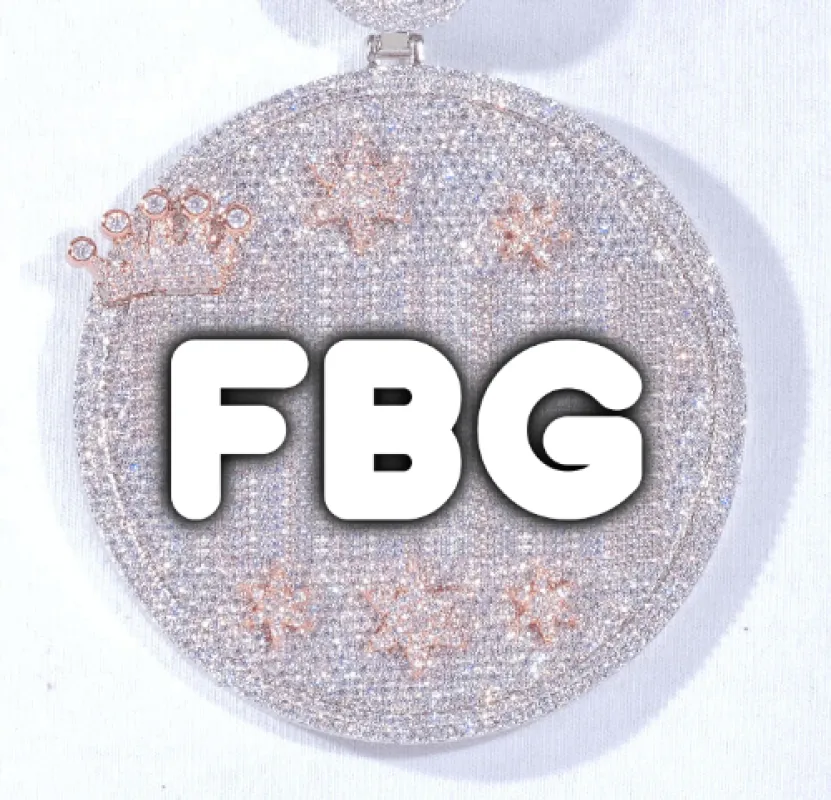 CUSTOM LETTER NECKLACE 3D BIG CROWN DISC made by The GUU Shop