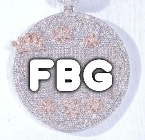 CUSTOM LETTER NECKLACE 3D BIG CROWN DISC sold by The GUU Shop