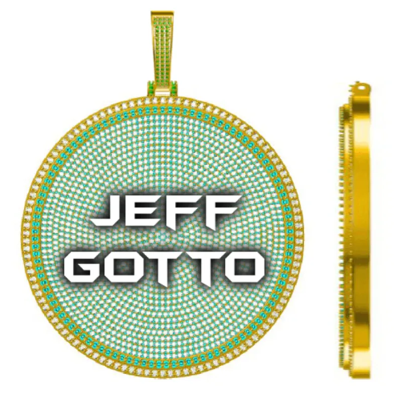 CUSTOM LETTER NECKLACE 3D BIG DISC sold by The GUU Shop