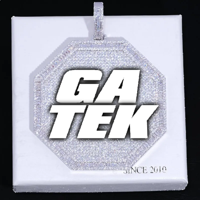 CUSTOM LETTER NECKLACE 3D BIG OCTAGON made by The GUU Shop