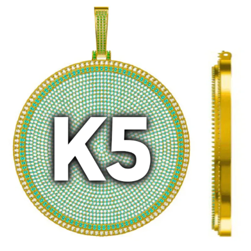 CUSTOM LETTER NECKLACE 3D BIG DISC sold by The GUU Shop