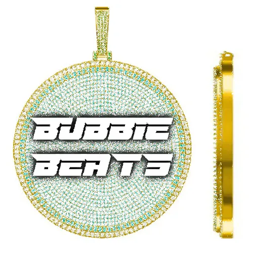 CUSTOM LETTER NECKLACE 3D BIG DISC sold by The GUU Shop