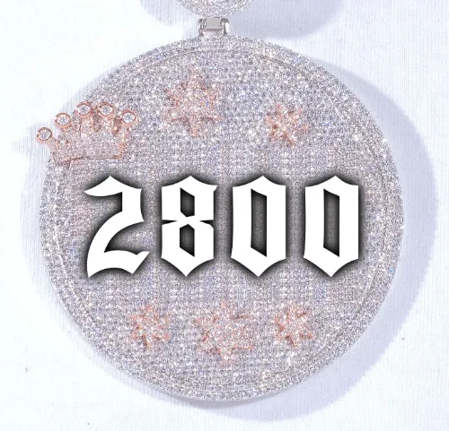 CUSTOM LETTER NECKLACE 3D BIG CROWN DISC sold by The GUU Shop