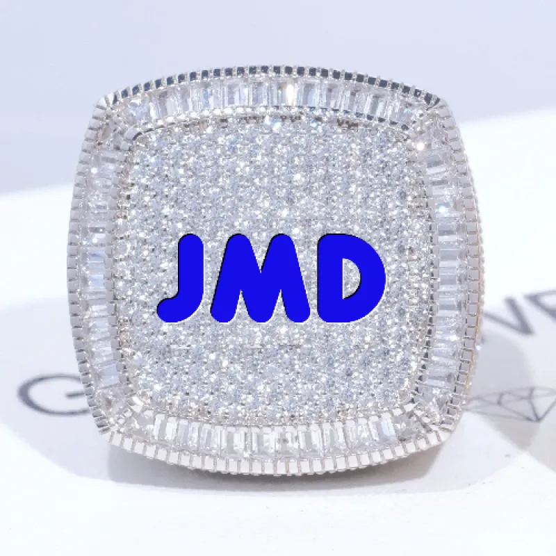 CUSTOM LETTER 3D ICED RING sold by The GUU Shop