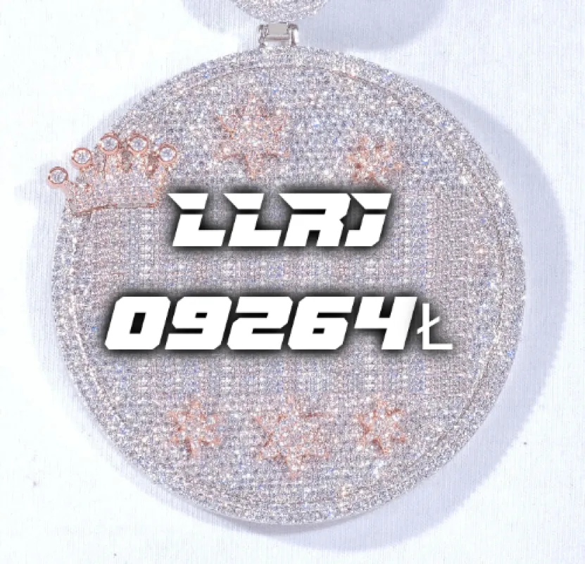 CUSTOM LETTER NECKLACE 3D BIG CROWN DISC sold by The GUU Shop