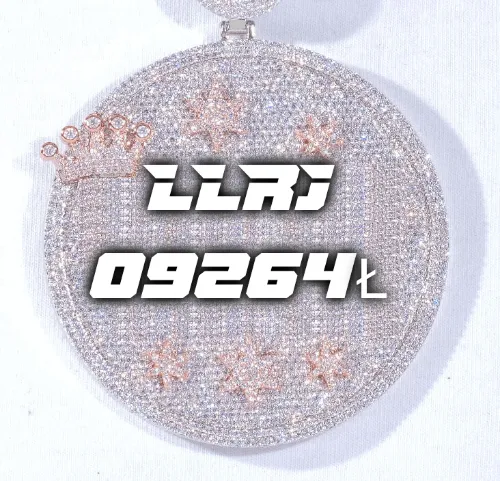 CUSTOM LETTER NECKLACE 3D BIG CROWN DISC sold by The GUU Shop