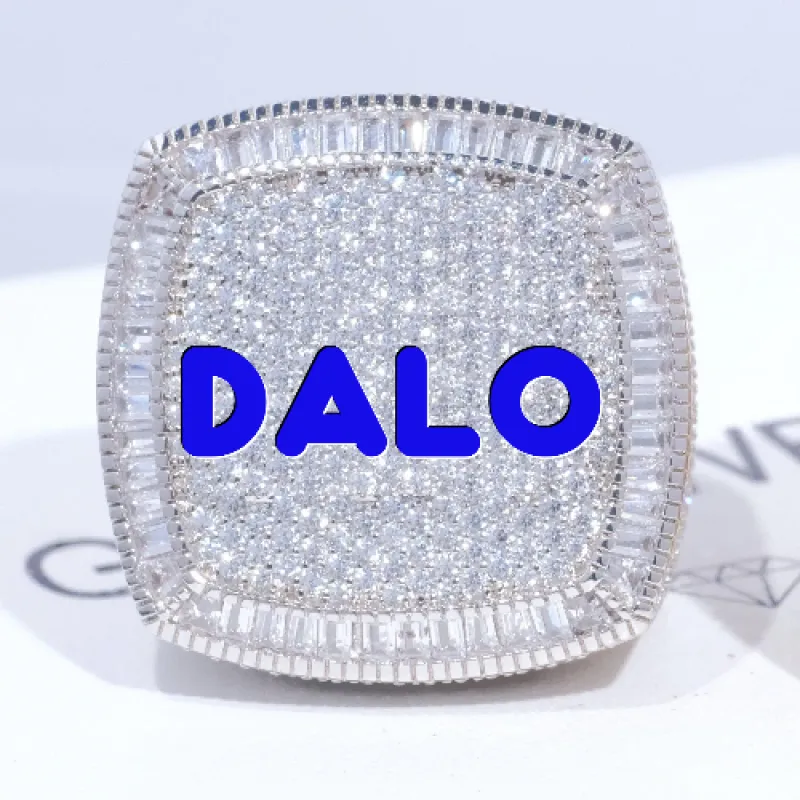 CUSTOM LETTER 3D ICED RING sold by The GUU Shop