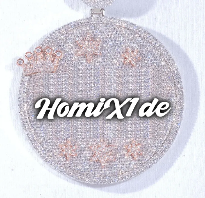 CUSTOM LETTER NECKLACE 3D BIG CROWN DISC sold by The GUU Shop