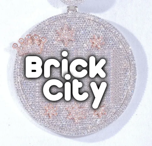 CUSTOM LETTER NECKLACE 3D BIG CROWN DISC sold by The GUU Shop