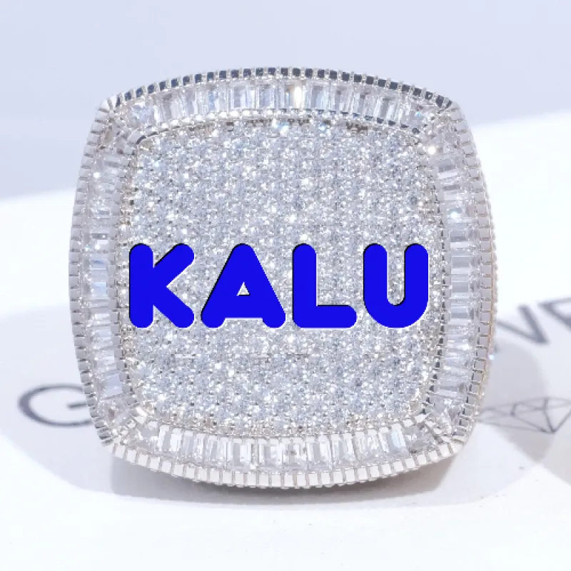 CUSTOM LETTER 3D ICED RING sold by The GUU Shop