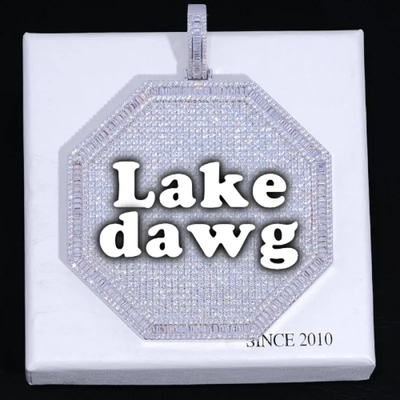 CUSTOM LETTER NECKLACE 3D BIG OCTAGON sold by The GUU Shop