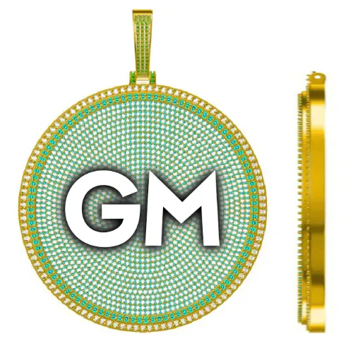 CUSTOM LETTER NECKLACE 3D BIG DISC sold by The GUU Shop