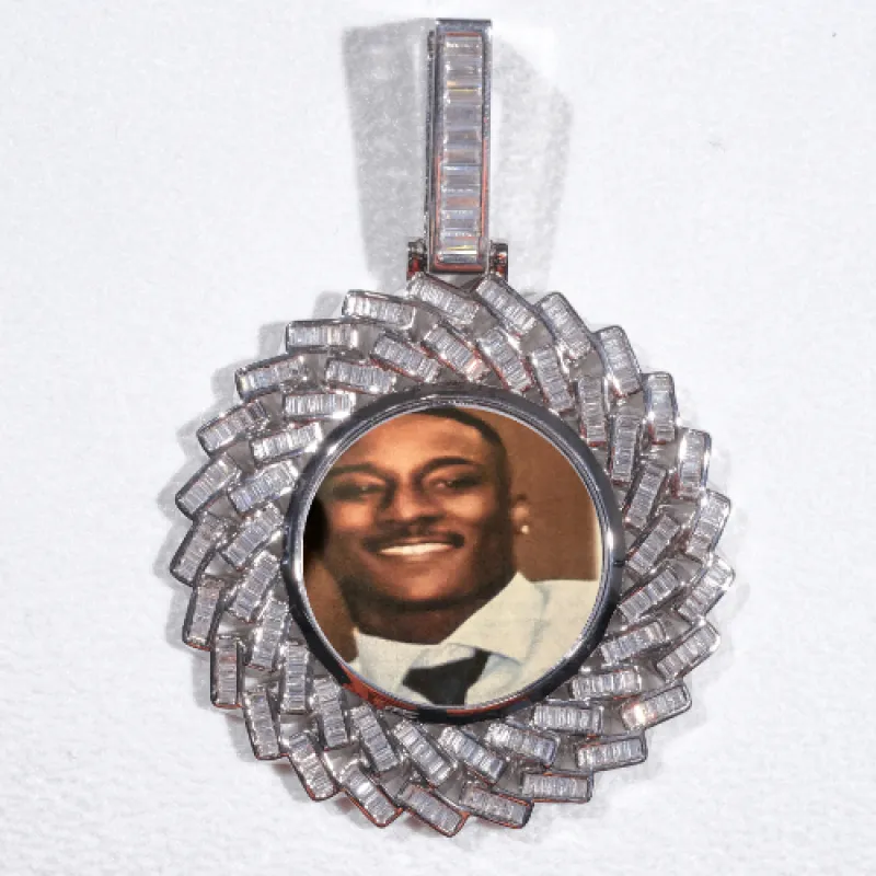 Large 3D Baguette Custom Picture Pendant sold by The GUU Shop