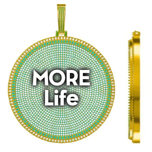 CUSTOM LETTER NECKLACE 3D BIG DISC sold by The GUU Shop