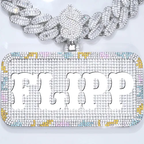 CUSTOM LETTER NECKLACE 3D COLORFUL SQUARE sold by The GUU Shop