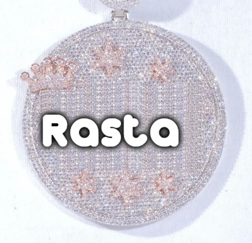 CUSTOM LETTER NECKLACE 3D BIG CROWN DISC sold by The GUU Shop