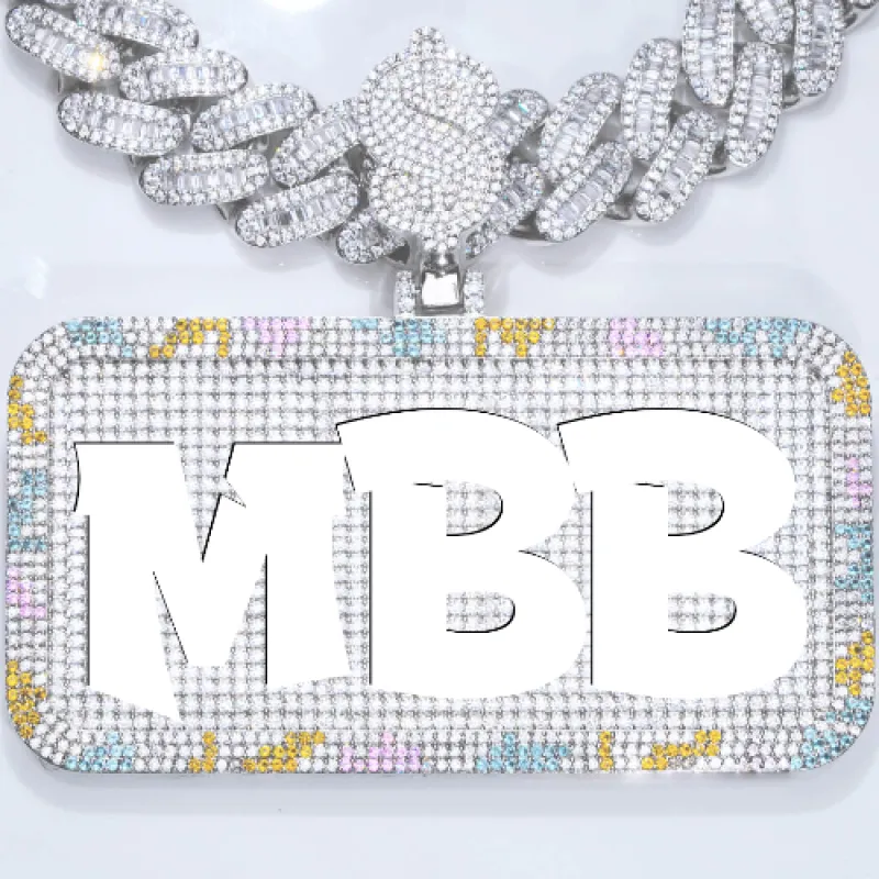 CUSTOM LETTER NECKLACE 3D COLORFUL SQUARE sold by The GUU Shop