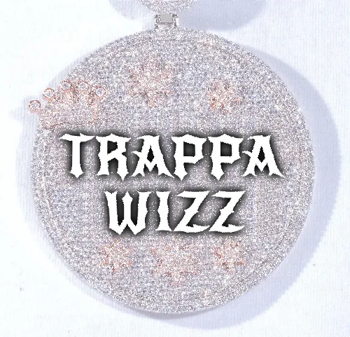 CUSTOM LETTER NECKLACE 3D BIG CROWN DISC sold by The GUU Shop