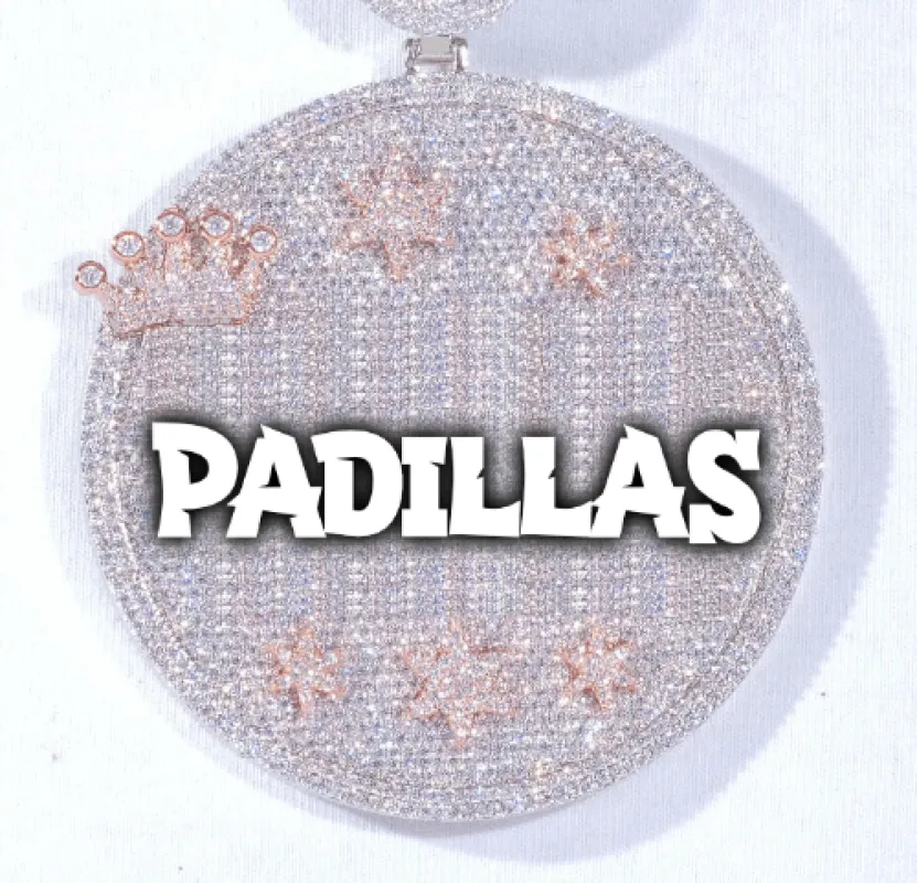 CUSTOM LETTER NECKLACE 3D BIG CROWN DISC sold by The GUU Shop