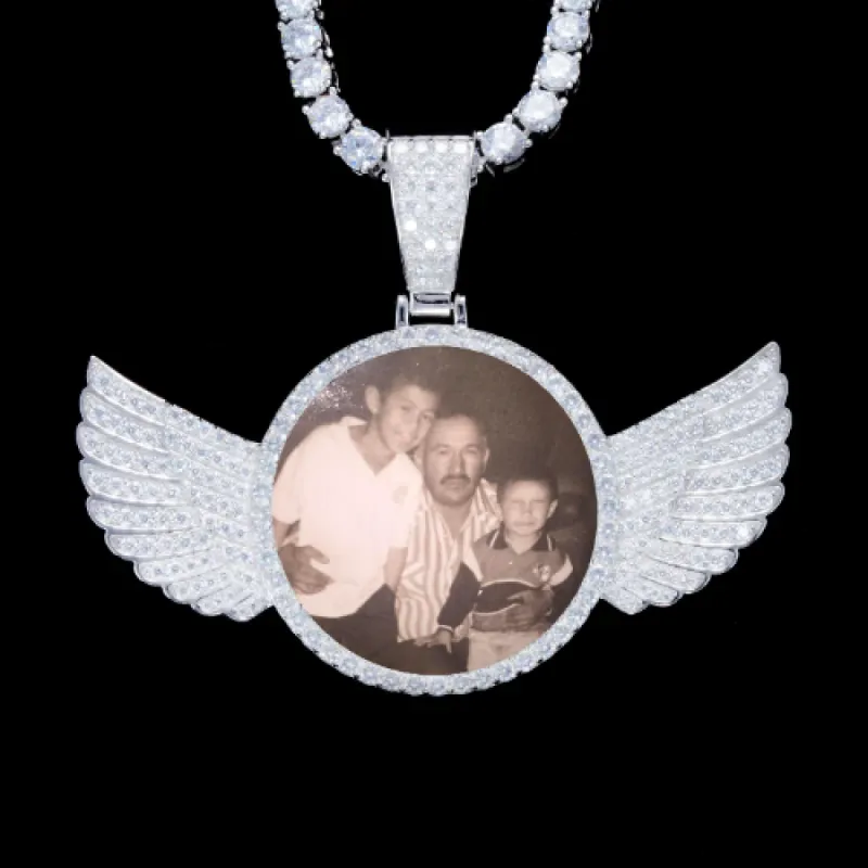 925S & VVS Moissanite 3D Wing Custom Picture Pendant sold by The GUU Shop