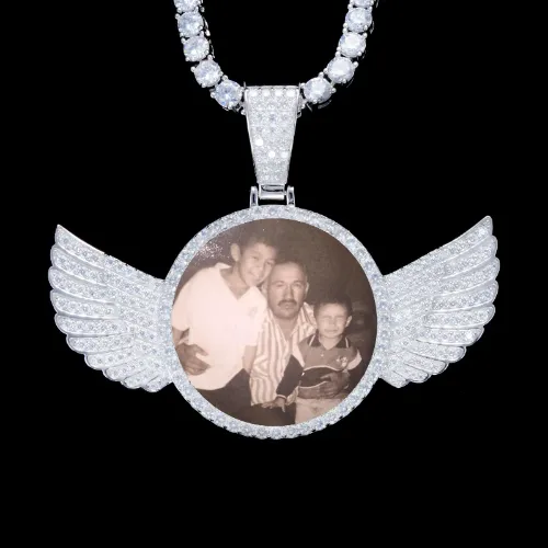 925S & VVS Moissanite 3D Wing Custom Picture Pendant sold by The GUU Shop
