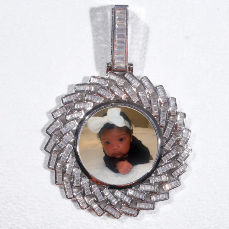 Large 3D Baguette Custom Picture Pendant sold by The GUU Shop