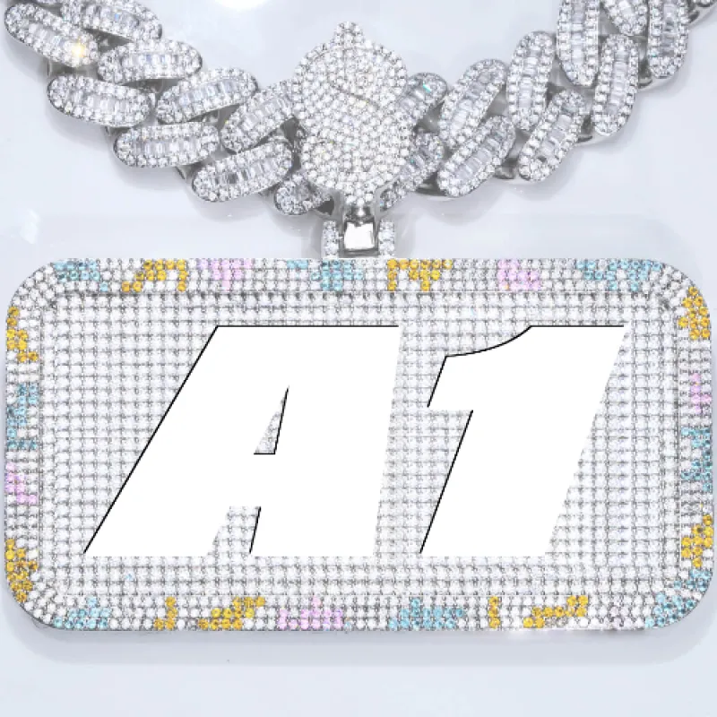 CUSTOM LETTER NECKLACE 3D COLORFUL SQUARE sold by The GUU Shop