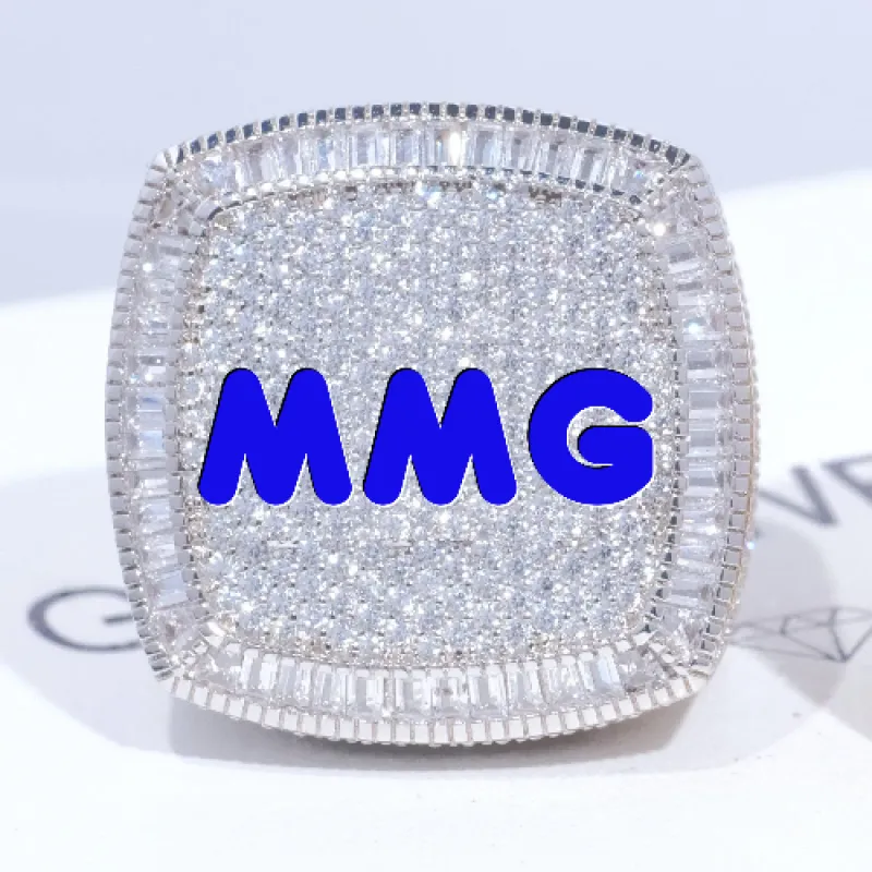 CUSTOM LETTER 3D ICED RING sold by The GUU Shop