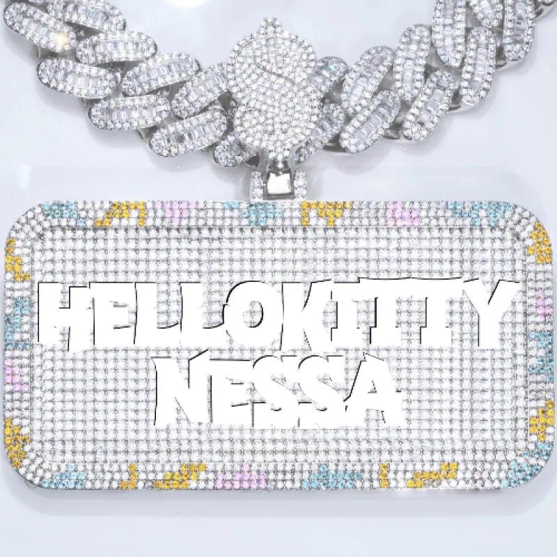 CUSTOM LETTER NECKLACE 3D COLORFUL SQUARE sold by The GUU Shop