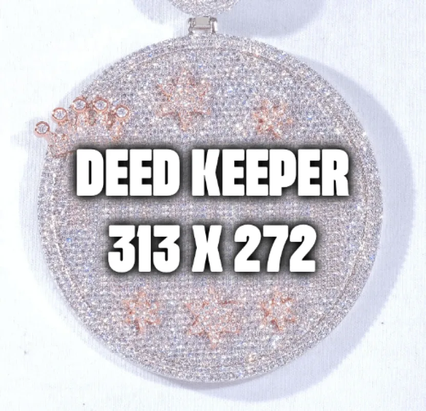 CUSTOM LETTER NECKLACE 3D BIG CROWN DISC sold by The GUU Shop