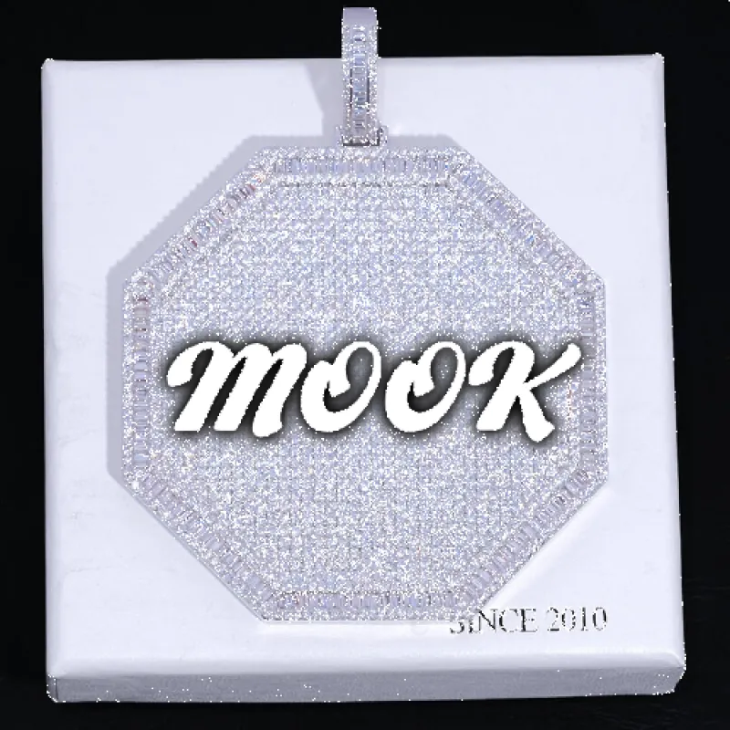 CUSTOM LETTER NECKLACE 3D BIG OCTAGON sold by The GUU Shop